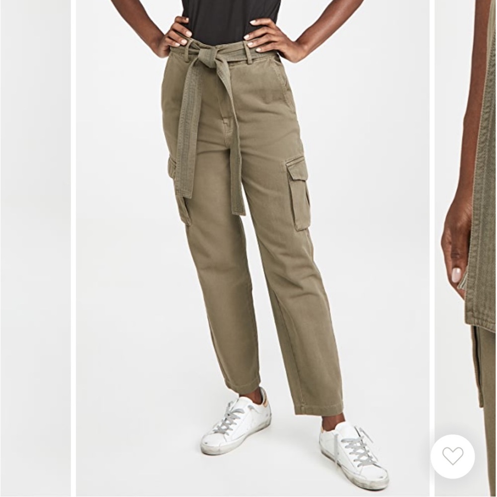Anine Bing Kennedy Cargo Pants Army Green High Waisted Size S